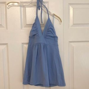 Susana Monaco Cornflower Blue Halter Tank Top